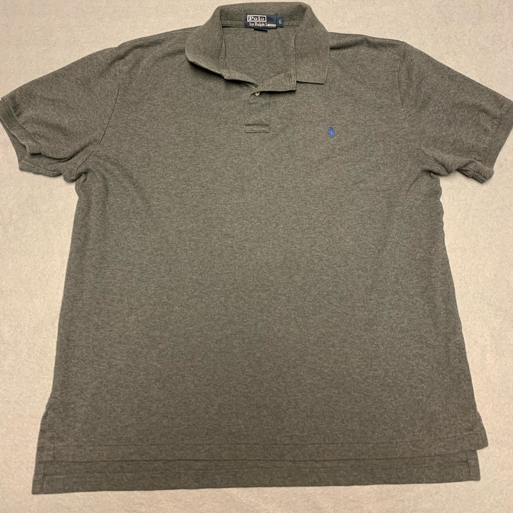 Ralph Lauren Polo shirt men’s large gray blue pony short sleeve